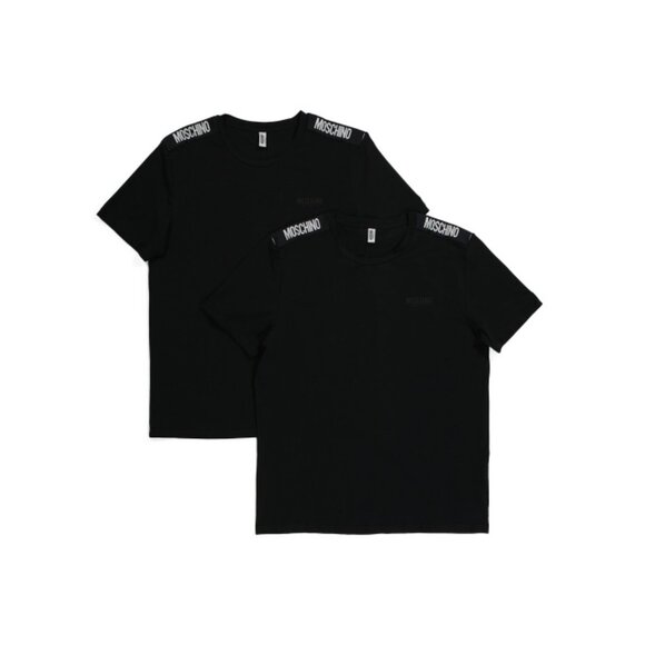 MOSCHINO Black Men's 2pk Shoulder Taped Tee Shirts